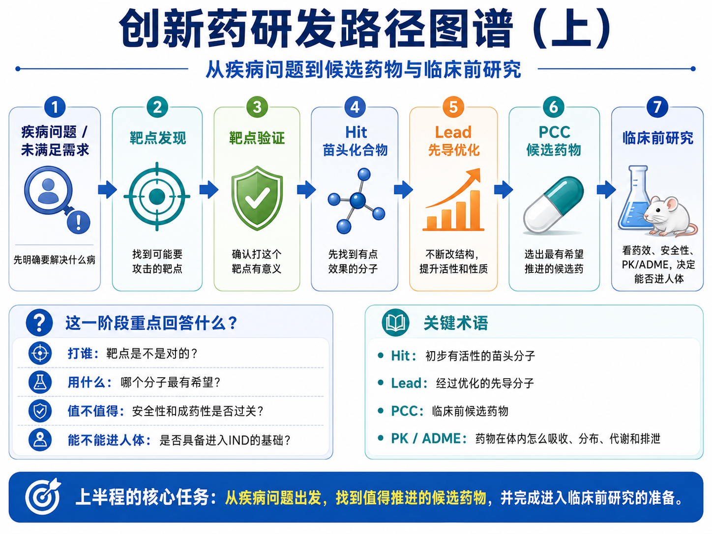创新药研发路径图谱(上):从疾病问题到候选药物与临床前研究